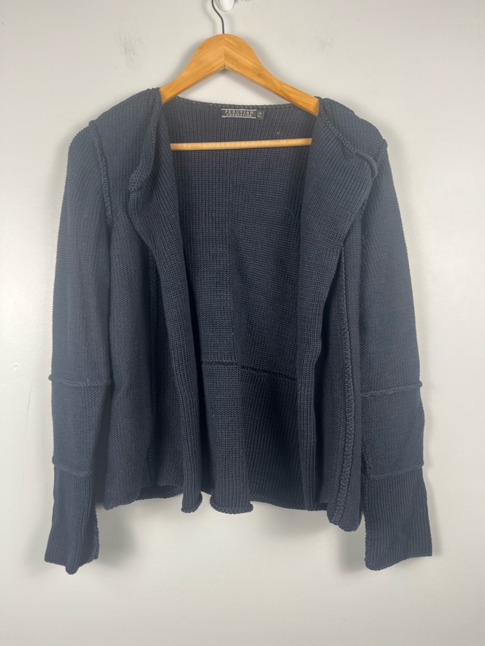 Peruvian Connection Cotton knit Open Fron Cardigan size medium